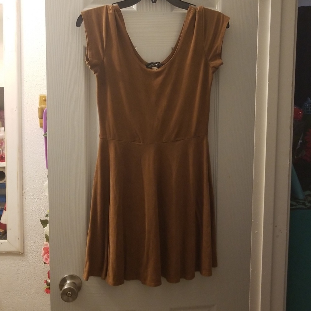 Brown Suede Mini Dress